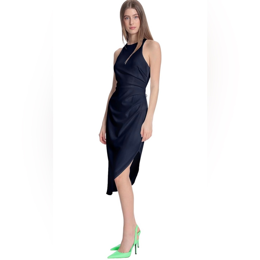 Donna Morgan Women's Bodycon Dress w/ Asymmetrical Hem Sz 2 - Picture 2 of 8